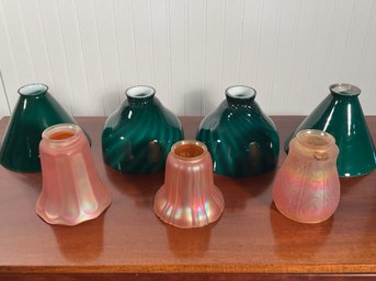 Seven Vintage Colored Glass Shades (CTF20)