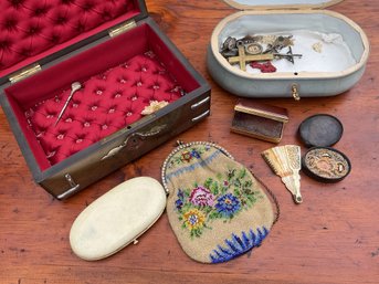 French Necessities Box With Accoutrements, Including Pendants (CTF10)
