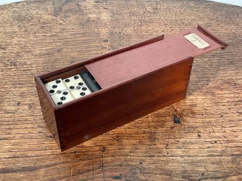 Antique Dominoes In Mahogany Case (CTF10)