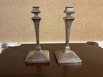 Pr. Antique Sterling Candle Sticks(CTF10)