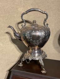 19th C. Silver Plated Kettle On Stand (CTF10)