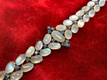 Silver And Synthetic Moonstone Bracelet (CTF10)