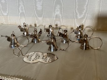 Silver Plated Holiday Napkin Rings & Tomato Server  (CTF10)