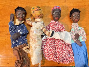 Four Carved And Painted Folk Art Puppets (CTF10)