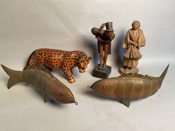 Antique Figurines, Fish And Leopard (CTF20)