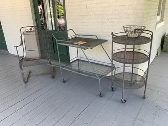 Three Vintage Steel Outdoor Pcs.  (CTF20)