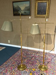 Pr. Quality Adjustable Brass Floor Lamps (CTF20)