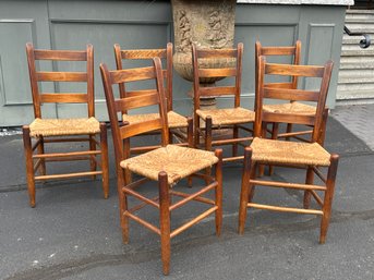 19th C. Thumb Back Chairs, Set Of 6 (CTF30)