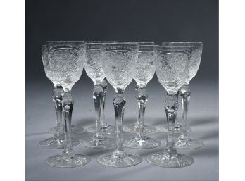 11 Fine Vintage Cut Crystal Stemware Cordials