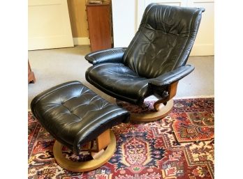 Black Ekornes Stressless Chair & Ottoman (CTF20)