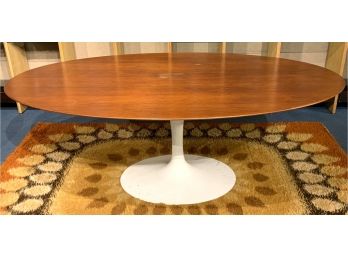 Eero Saarinen, For Knoll Associates, Tulip Dining Table With Teak Top On Iron Base (CTF30)