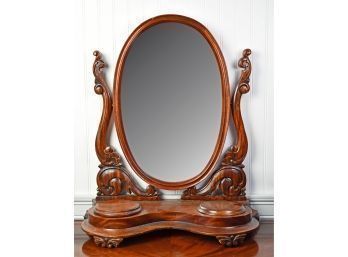 Victorian Mahogany Elaborate Dresser Top Mirror With Compartments (CTF10)