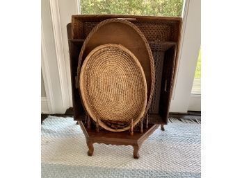 Wood Tray Stand & Four Basket Trays (CTF10)