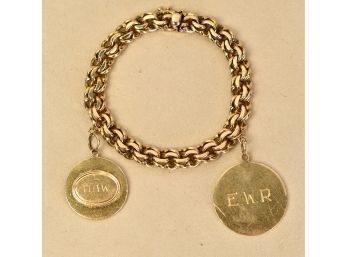 Heavy 14k Gold  Charm Bracelet  (CTF10)