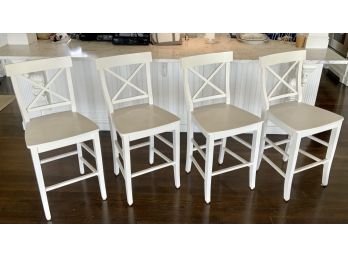 Four White Kitchen Island Stools (CTF20)