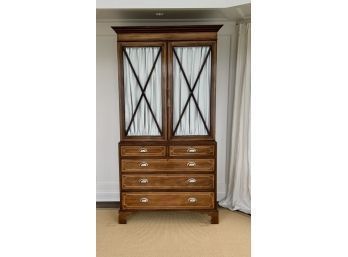 Mahogany Line Inlay English Two Part Cabinet (CTF40)