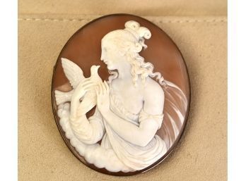 Vintage Carved Shell Cameo Pin (CTF10)