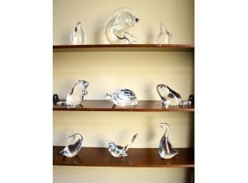 Nine Steuben Crystal Animal Figurines (CTF10)