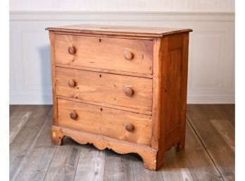 Pine 3 Drawer Chest Ca 1900 (CTF20)