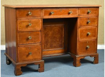 E. 19th C. English Inlaid Mahogany Kneehole Desk (CTF30)