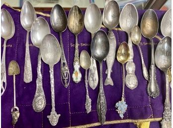 Sterling Silver Souvenir Spoons, 17pcs.  (CTF10)