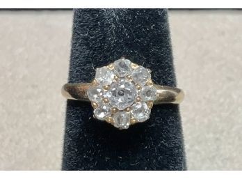 Antique 14k Gold Diamond Cluster Ring (CTF10)