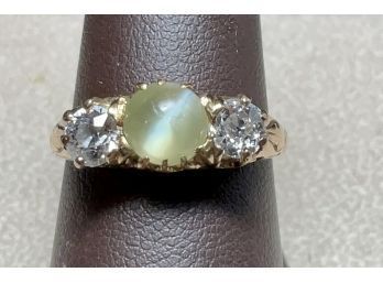 14k Gold And Cats Eye Chrysoberyl Ring (CTF10)