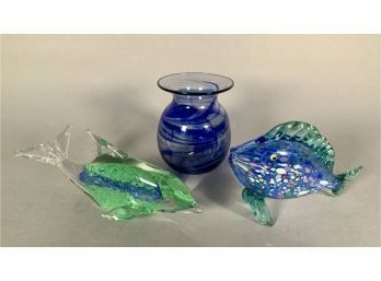 Thames Glass Fish And Hardenbergh Vase (CTF10)