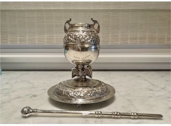 Sterling Silver Holy Water Font & Aspergillum (CTF10)