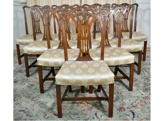 Centennial Mahogany Chippendale Style Dining Chairs, 10pcs. (CTF40)