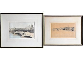 Two Antique Etchings, London Scenes (CTF10)