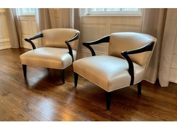 Pr. Gold Upholstered Chairs (CTF30)