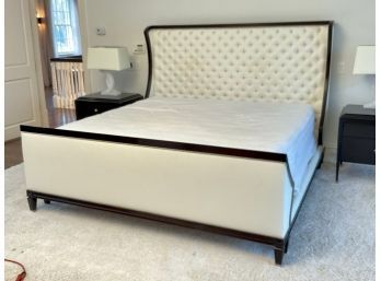 Modern Ivory Tufted Wing Back King Bed Frame (CTF80)