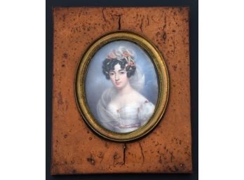 Antique Miniature Portrait Of Woman (CTF10)