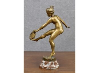 Antique R. Varnier Bronze, Tambourine Player (CTF10)