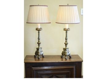 Pr. Vintage Brass Table Lamps (CTF20)