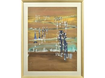 Signed Mid-Century Abstract Gouache (CTF20)