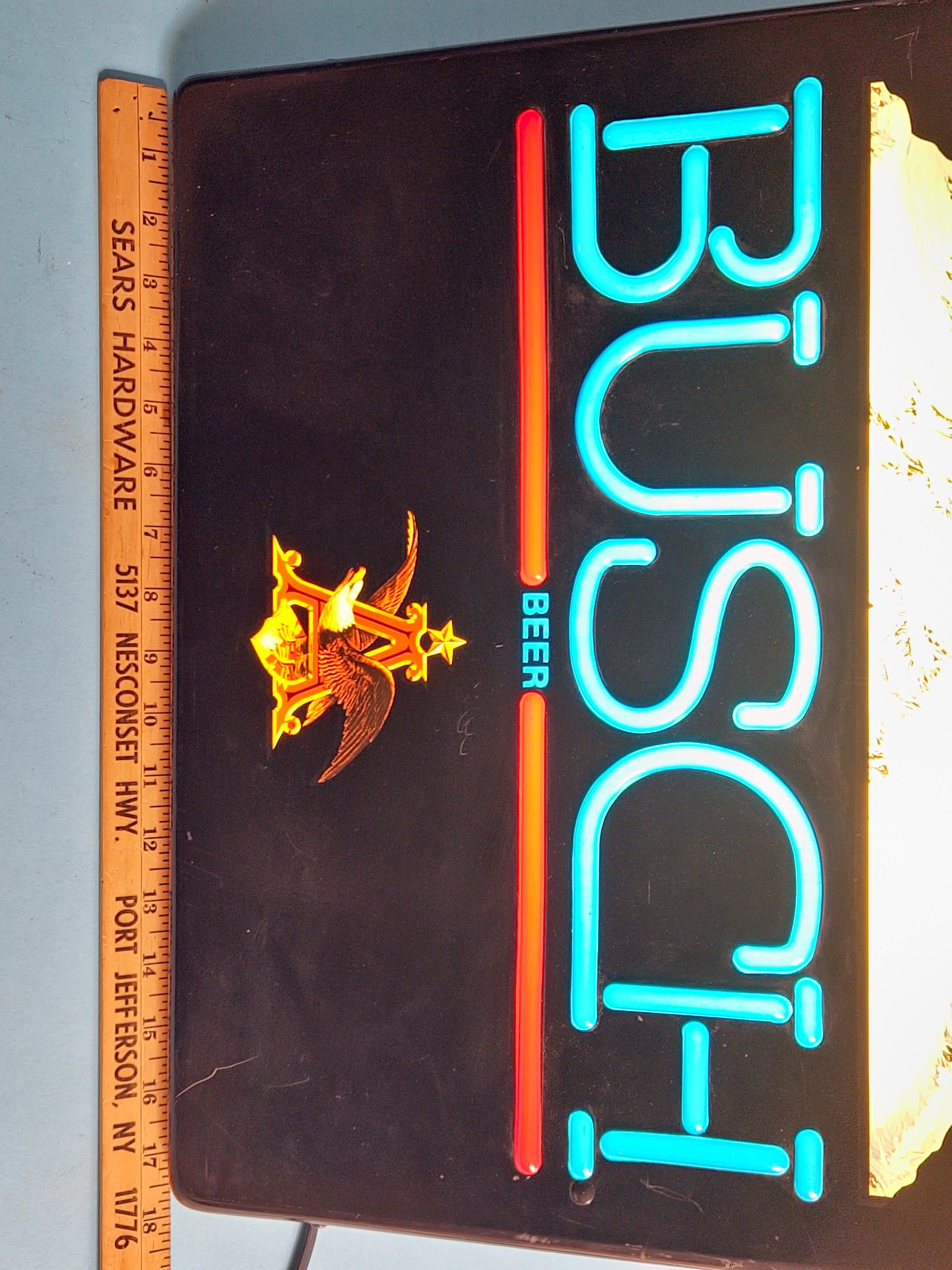 Vintage Busch Beer LightUp Sign By AnheuserBusch And KCS Industries 8145
