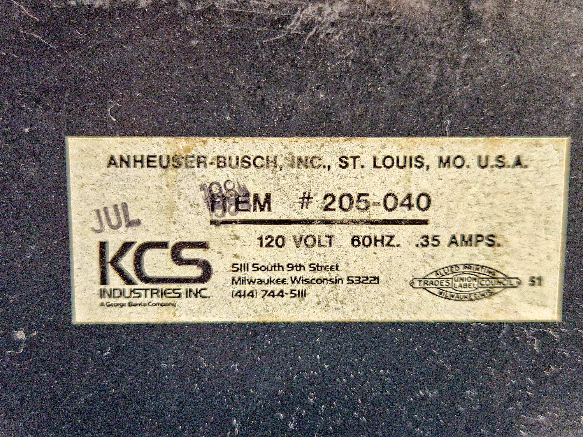 Vintage Busch Beer LightUp Sign By AnheuserBusch And KCS Industries 8145