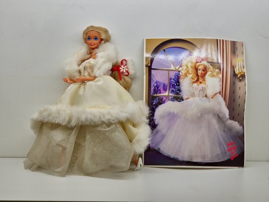 Happy Holidays 1989 Barbie Special Edition With Cardboard Poster