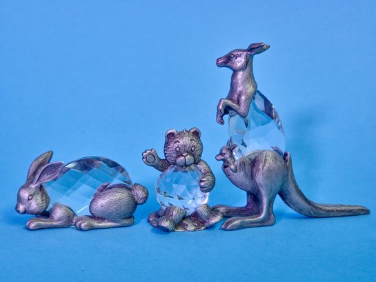 Crystal De Lites By Manon Vintage Crystal Animals Figurines From 1984