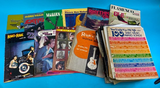 Large Lot Of Vintage Sheet Music And Instructional Books For Guitar, Clarinet, Piano, Trombone, And More