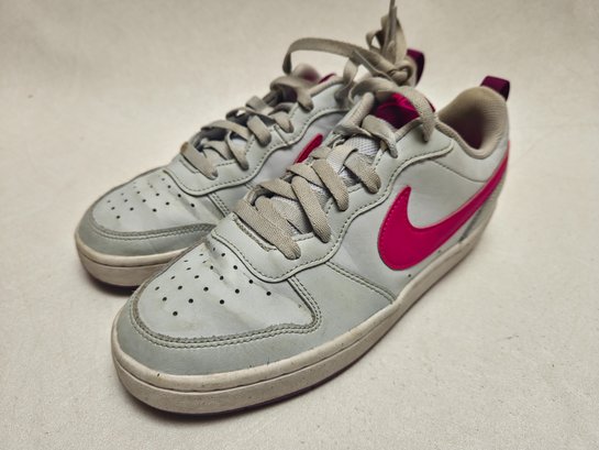 Nike Sneakers Youth Size 6.5Y Pink Swoosh Gray Upper Sport Shoes Model 309601-065