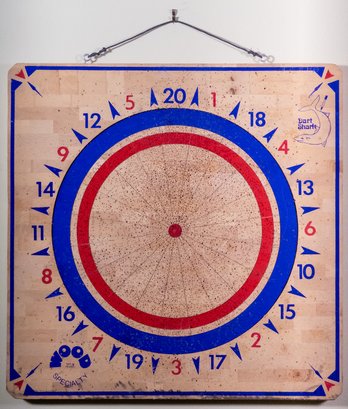 Vintage Dart Shark Wooden Dartboard - Classic Target For Game Rooms & Bars - By Phil A Penna Wood Specialty