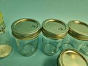 Assorted Lot Of Glass Mason Jars 4 Different Sizes