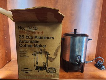 West Bend 25 Cup Aluminum Automatic Coffee Maker In Box