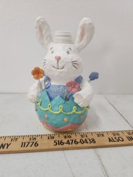 Hand Carved And Painted Wood Soap Dispenser Easter Bunny