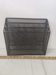 3 Segment Mesh Metal Paper File Organizer