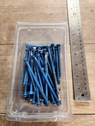 Open Box Of Blue Tapcon Masonry Screws