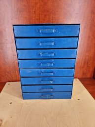 Blue Painted Steel Parts Organizer Toolbox Shelf Cabinet